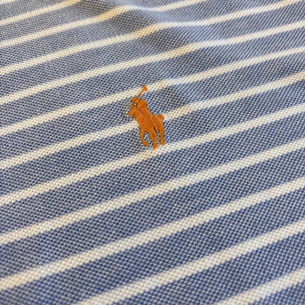 POLO RALPH LAUREN Polo Shirt Mesh Striped W/orange Pony Men's‎ LARGE